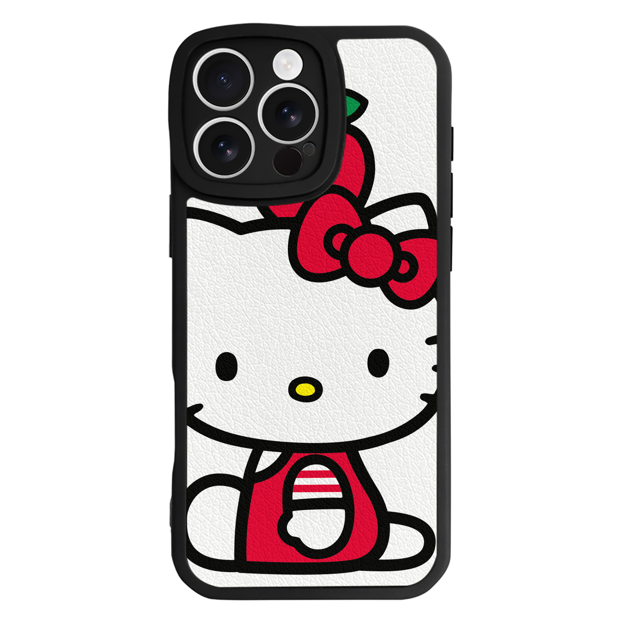 （画像用） Hello Kitty ハローキティ 【iPhone 16シリーズ対応】シリコンスマホケース（レザー調） 材質：シリコン